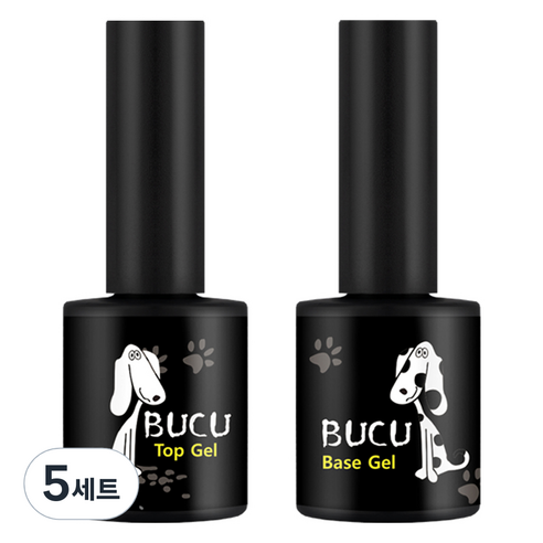 유키 뿌꾸 젤네일 베이스젤 10g + 탑젤 10g 세트, 투명, 5개