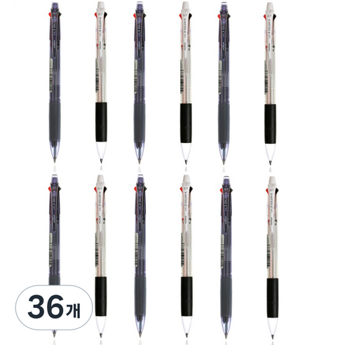 문화연필 LV초저점도 3색 볼펜 S 0.7mm, 혼합 색상, 36개