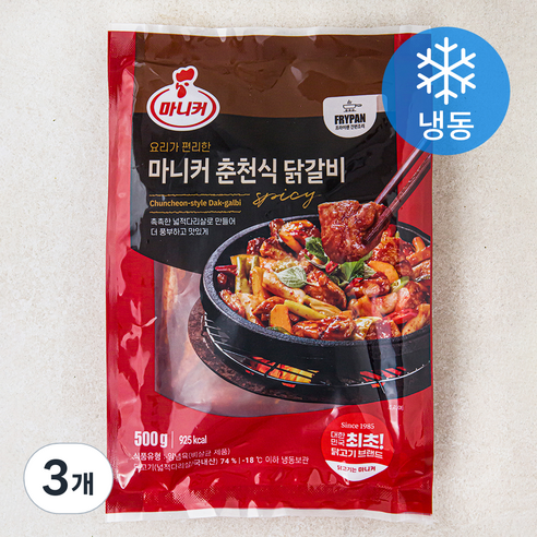 마니커 춘천식 닭갈비 (냉동), 500g, 3개