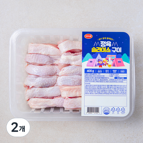 한강식품 정육 슬라이스 구이 닭다리살 (냉장), 2개, 400g