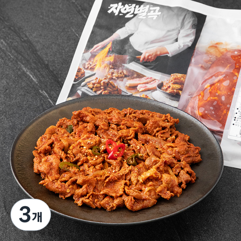 자연별곡 매콤한 제육 불고기, 3개, 750g