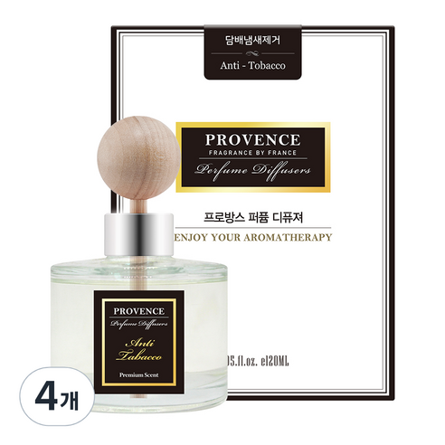 더허브샵 프로방스 퍼퓸 차량용 디퓨저 120ml, 안티타바코(담배냄새제거), 4개