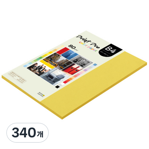 종이문화 프린트 프로 칼라 복사용지 No 06 딥옐로우 80g, B4, 340개