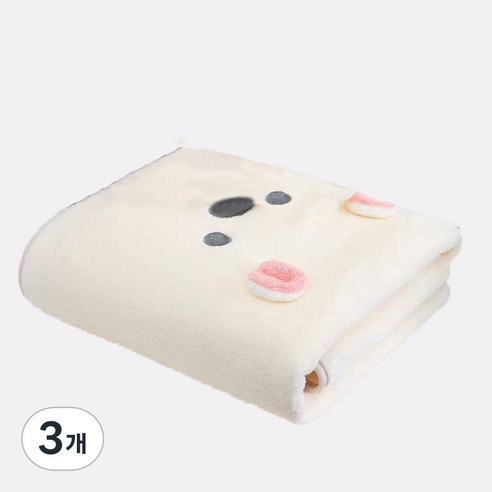 원이네 보들보들 귀여운 바스타월, 화이트, 3개