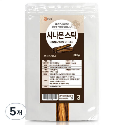 윤고집 시나몬 스틱, 300g, 5개