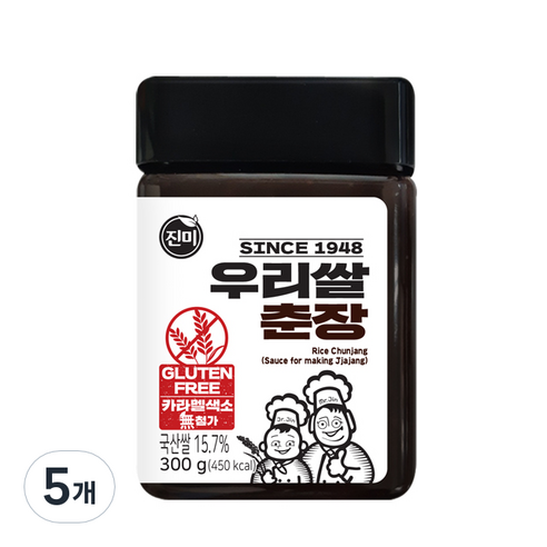 진미 우리쌀 춘장, 5개, 300g