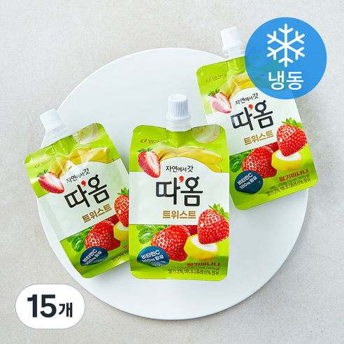 빙그레 따옴 트위스트 딸기바나나 (냉동), 15개, 1개입, 150ml
