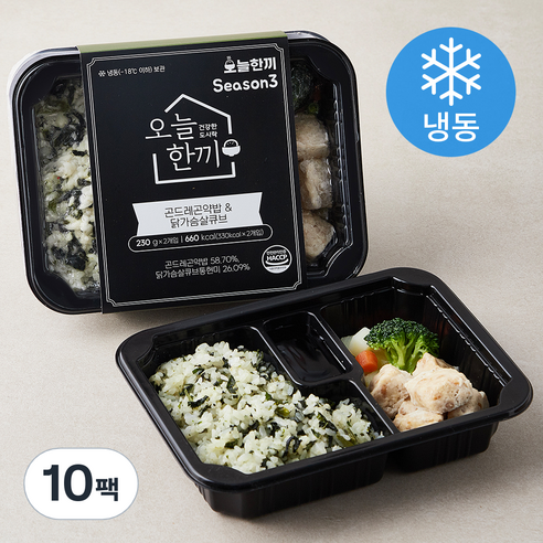 오늘한끼 곤드레곤약밥 & 닭가슴살큐브 (냉동), 230g, 10팩