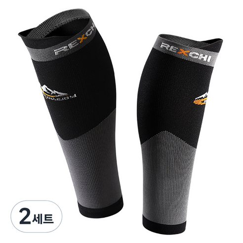 Ez2mk G3 스포츠 종아리 보호용 압축 레그 슬리브 세트, 블랙, 2세트
