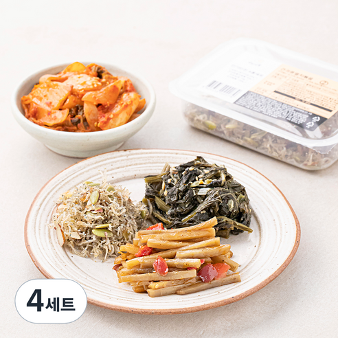 남도애꽃 인기반찬 4종 된장시래기지짐 + 김치볶음 + 견과류멸치볶음 + 우엉잡채, 4세트