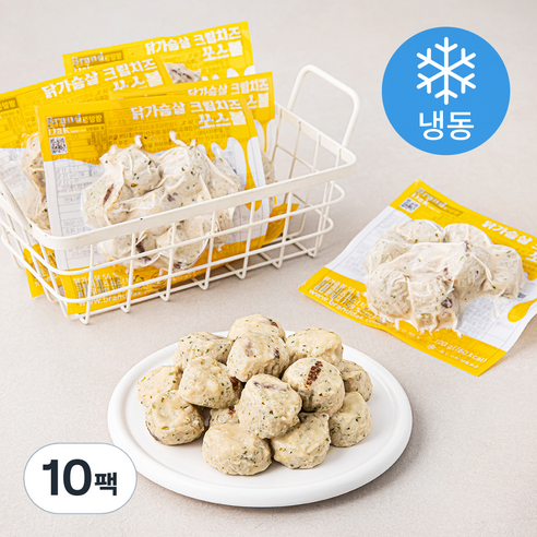 브랜드닭 닭가슴살 쏘스볼 크림치즈 (냉동), 10팩, 100g