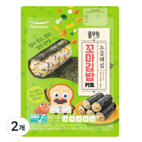 풀무원 노을 해심 꼬마김밥 키트, 39.7g, 2개