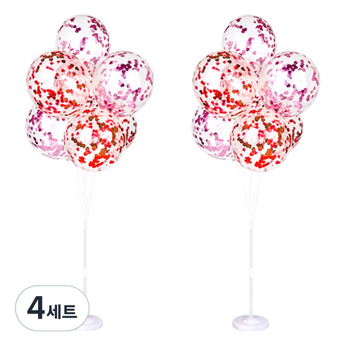 파티쇼 풍선꽂이 장식 세트 130cm 컨페티, 4번, 4세트