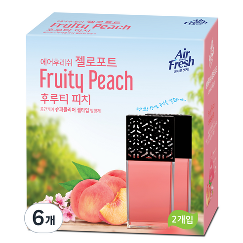 에어후레쉬 젤로포트 방향제, 120g, 6개, 후루티 피치