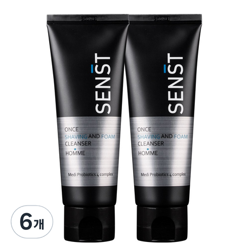 센스트 원스 쉐이빙 앤 폼클렌저 옴므, 6개, 120ml