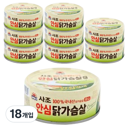 사조 안심 리얼닭가슴살, 135g, 18개