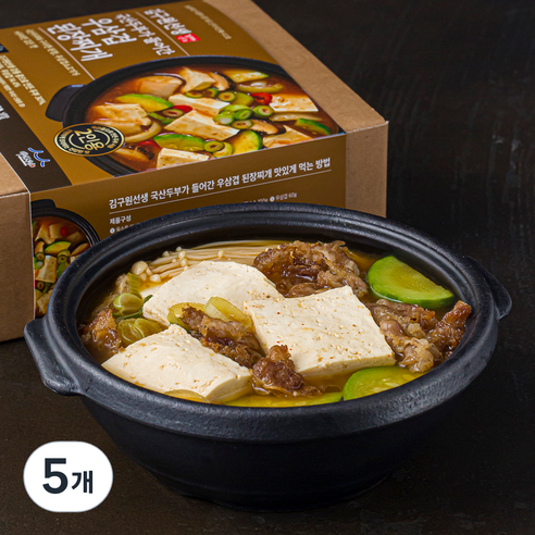 김구원선생 국산두부가 들어간 우삼겹 된장찌개 밀키트, 416g, 5개