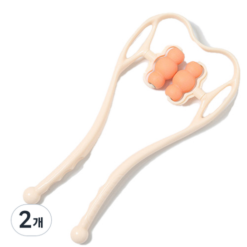PDS리빙 사무직 필수템 경추 목 마사지 핸드 클램프 수동 마사지기, B오렌지, 2개