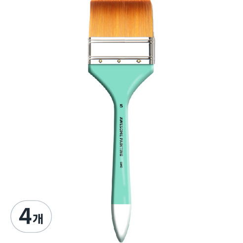 어썸페인팅 다용도 백붓 배경붓 납작붓 넓은붓 LONG WIDE, 5호(80mm), 4개