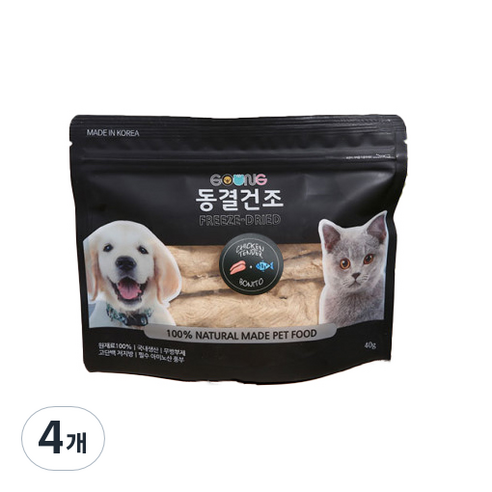 궁 반려동물 닭안심 동결건조 간식 40g, 가씨오부시맛, 4개