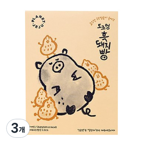 에코제이푸드 제주 도르멍 흑돼지빵 7p, 140g, 3개