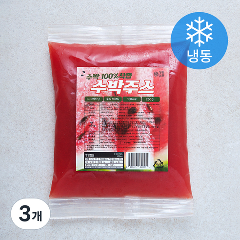 지엔씨푸드 수박주스 (냉동), 250g, 3개