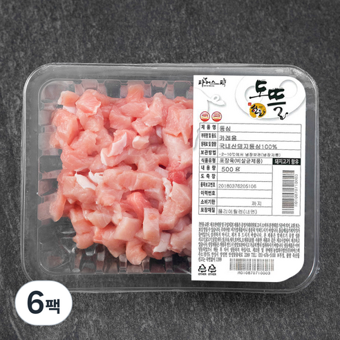 한돈 도뜰 등심 카레용 (냉장), 500g, 6팩