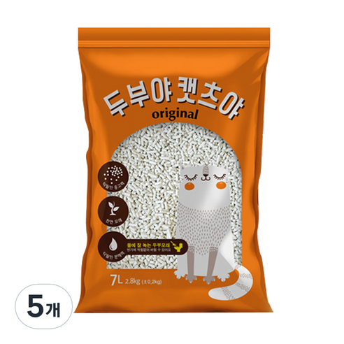 두부야캣츠야 고양이 모래 오리지널, 7L, 5개