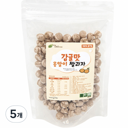 그린원푸드 유기농 옹알이 유아 쌀과자, 감귤맛, 30g, 5개