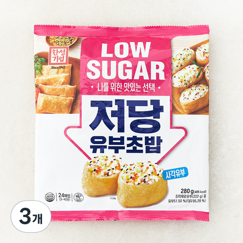 한성기업 저당 유부초밥, 280g, 3개