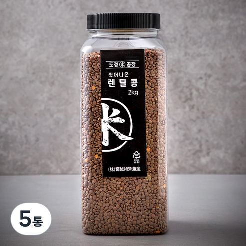 도정공장 씻어나온 렌틸콩, 2kg, 5통