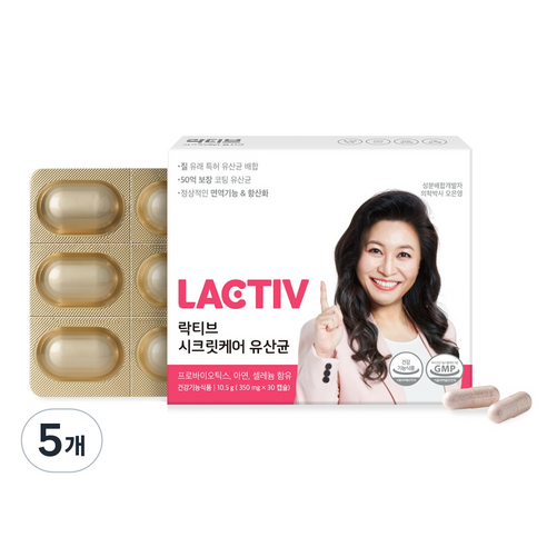 락티브 시크릿케어 유산균 10.5g, 30정, 5개
