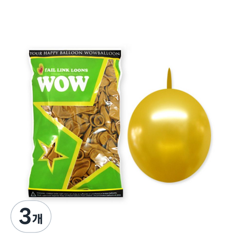 링커룬 풍선 15cm 100개입, 펄골 드, 3개