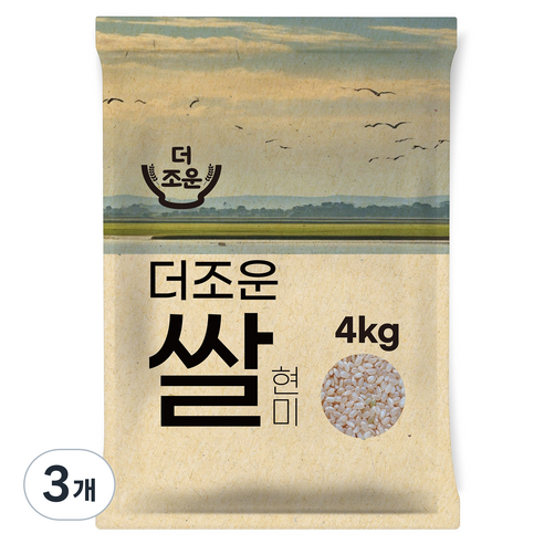 더조운 쌀 현미, 4kg, 3개