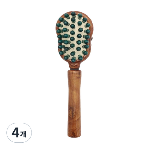 스태리 해머 마사지 스틱 나무, 4개, 브라운