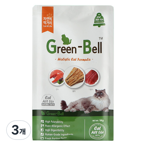 그린벨 전연령용 고양이 건식사료, 1kg