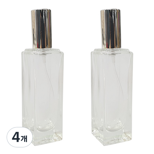 ABM 유리 향수공병 30ml, 실버 + 투명, 4개