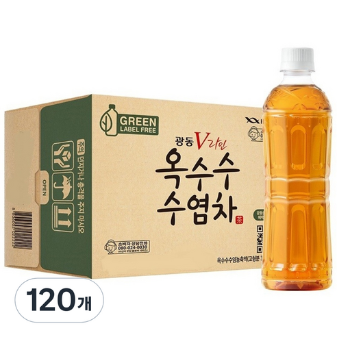 광동옥수수수염차 그린 무라벨, 500ml, 120개