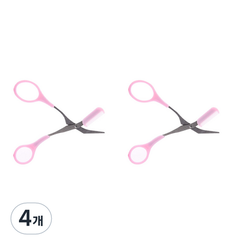 아파트삼십이 눈썹 정리 가위, 핑크, 4개