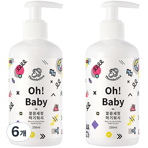 뷰티레시피 오 베이비 깔끔세정 아기워시, 250ml, 6개