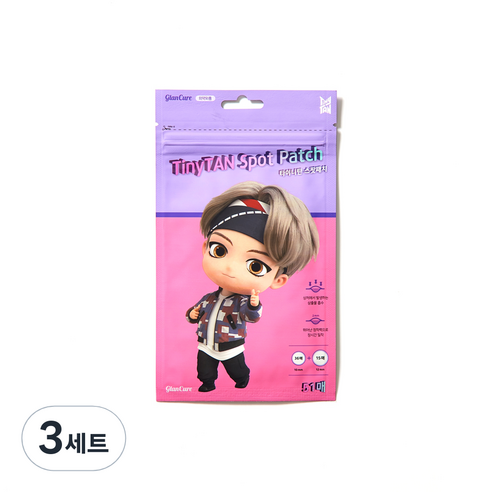 타이니탄 스팟패치 뷔 10mm x 36p + 12mm x 15p 세트, 3세트