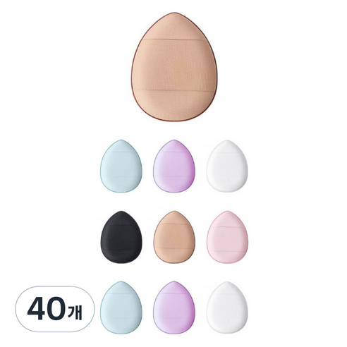 떼루와 초밀착 미니 물방울 에어 쿠션 퍼프 개별포장, 40개, 랜덤발송