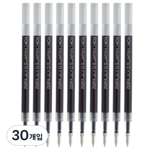 제브라 사라사 드라이 전용 리필심 JLV 0.4mm, 블랙, 30개