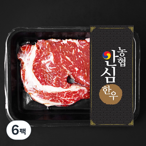 농협안심한우 숙성육 등심 2등급 구이용 (냉장), 200g, 6팩