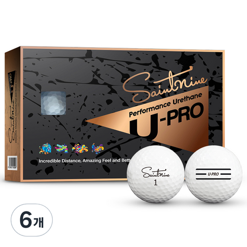 세인트나인 U Pro 프리미엄 고반발 비거리 우레탄 골프공 12p, 화이트, 12개입, 6개