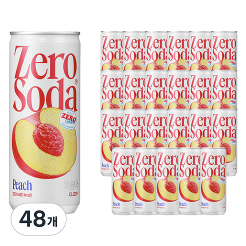클룹 제로소다 복숭아, 250ml, 48개