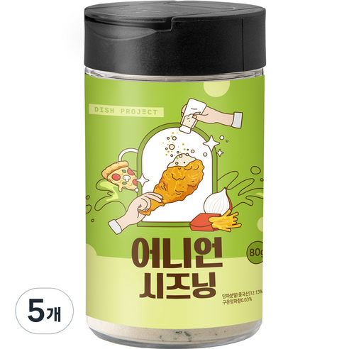 디쉬프로젝트 어니언 시즈닝, 80g, 5개