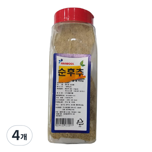 한울식품 순후추, 400g, 4개