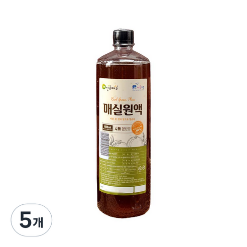 진실매실 매실원액, 1000ml, 5개