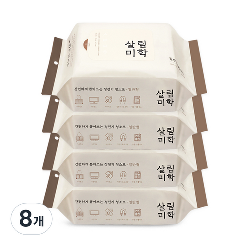 살림미학 일반형 정전기 청소포 60매, 8개